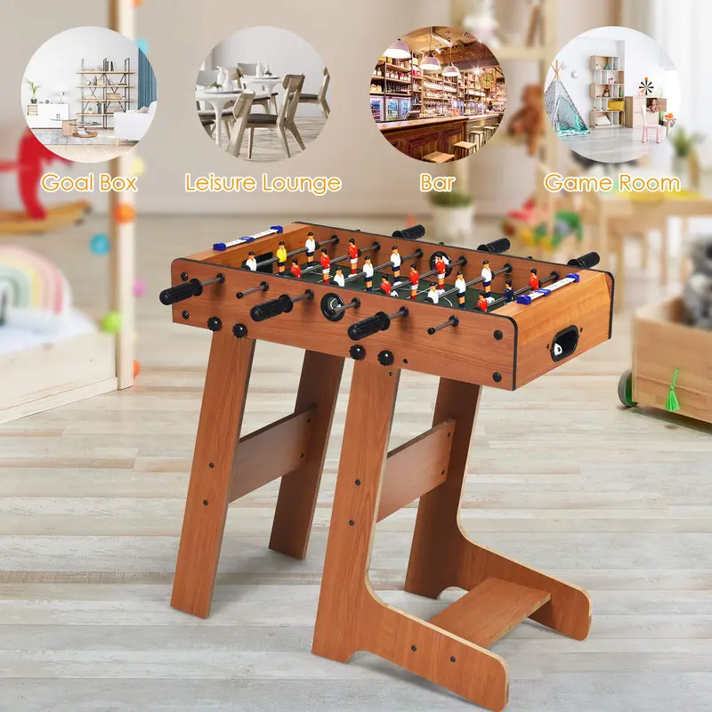 Goplus klappbarer Tischfußball, 27"-Fußballtisch mit 2 Mini-Fußbällen