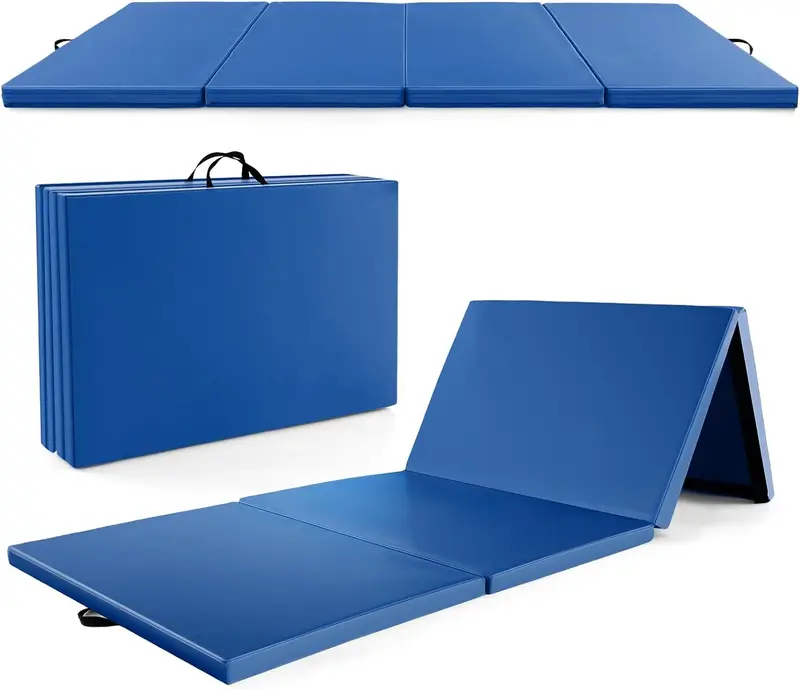 GoPlus-Klappbarer Turnmatte, 300 x 117 x 5 cm (10' x 4' x 2''), dick gepolstert mit PU-Leder-Oberfläche und Klettverschlüssen