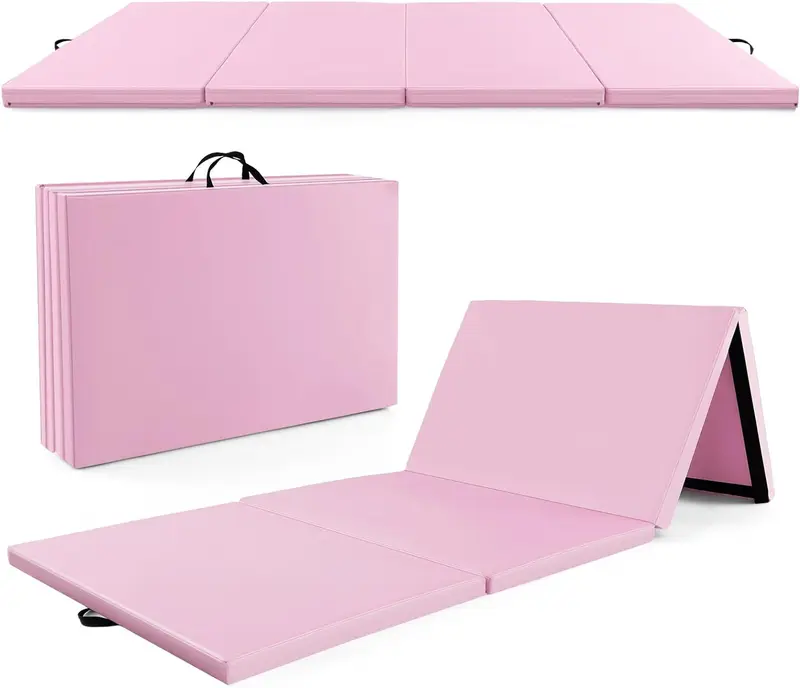GoPlus-Klappbarer Turnmatte, 300 x 117 x 5 cm (10' x 4' x 2''), dick gepolstert mit PU-Leder-Oberfläche und Klettverschlüssen