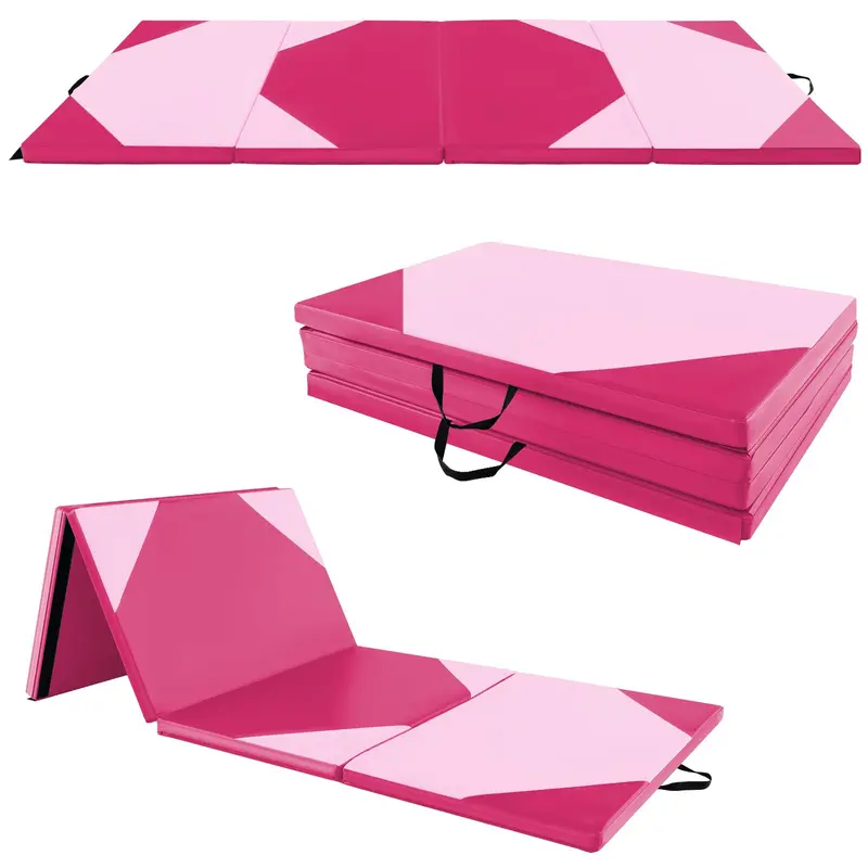 GoPlus-Klappbarer Turnmatte, 300 x 117 x 5 cm (10' x 4' x 2''), dick gepolstert mit PU-Leder-Oberfläche und Klettverschlüssen