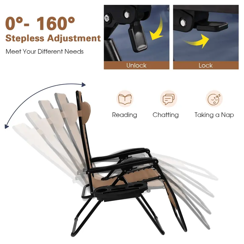 GoPlus Klappbarer Zero-Gravity-Liegestuhl