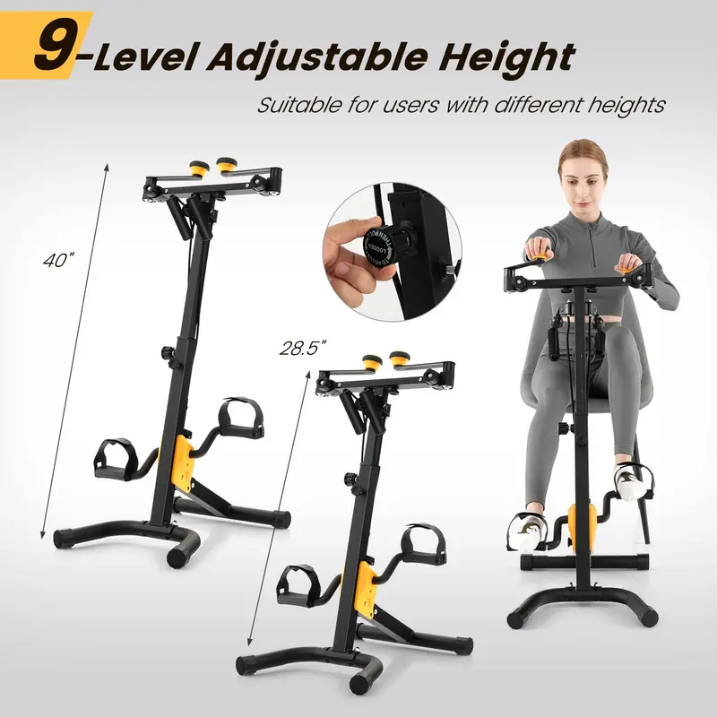 Goplus klappbares Pedaltrainer für Senioren – Hand-, Arm-, Bein- und Knie-Training für Physiotherapie