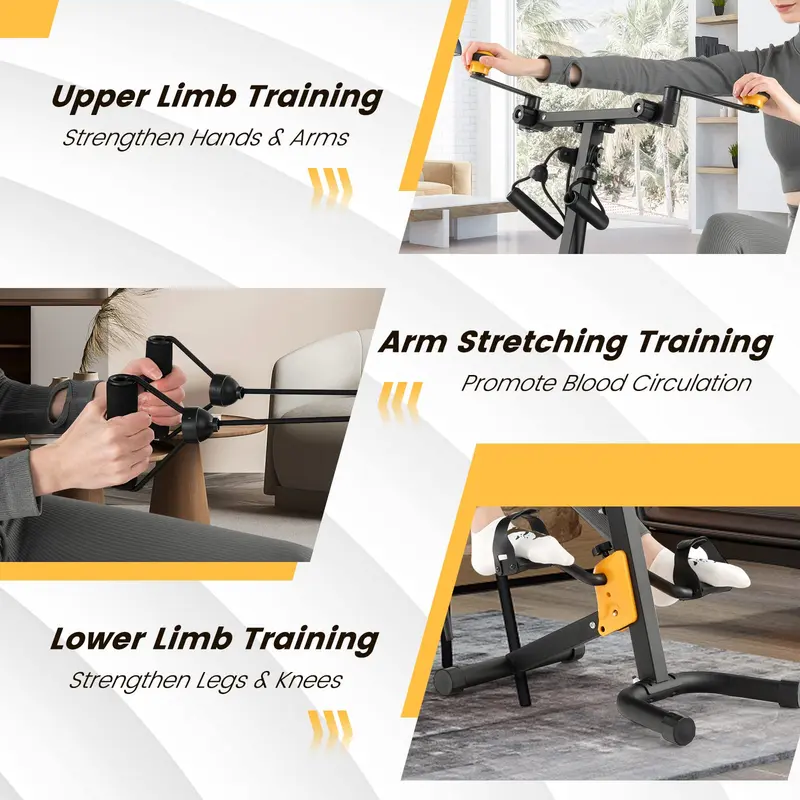 Goplus klappbares Pedaltrainer für Senioren – Hand-, Arm-, Bein- und Knie-Training für Physiotherapie