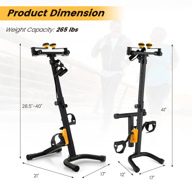 Goplus klappbares Pedaltrainer für Senioren – Hand-, Arm-, Bein- und Knie-Training für Physiotherapie