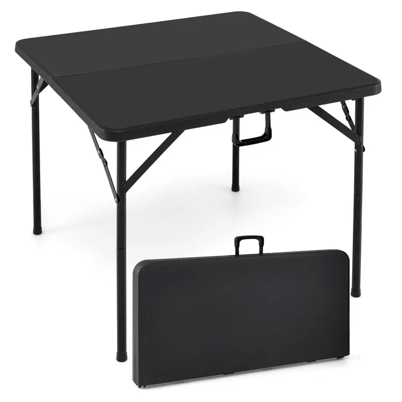 Goplus-Klapptisch, 34" | Quadratischer faltbarer Kartentisch für Innen- und Außenbereich