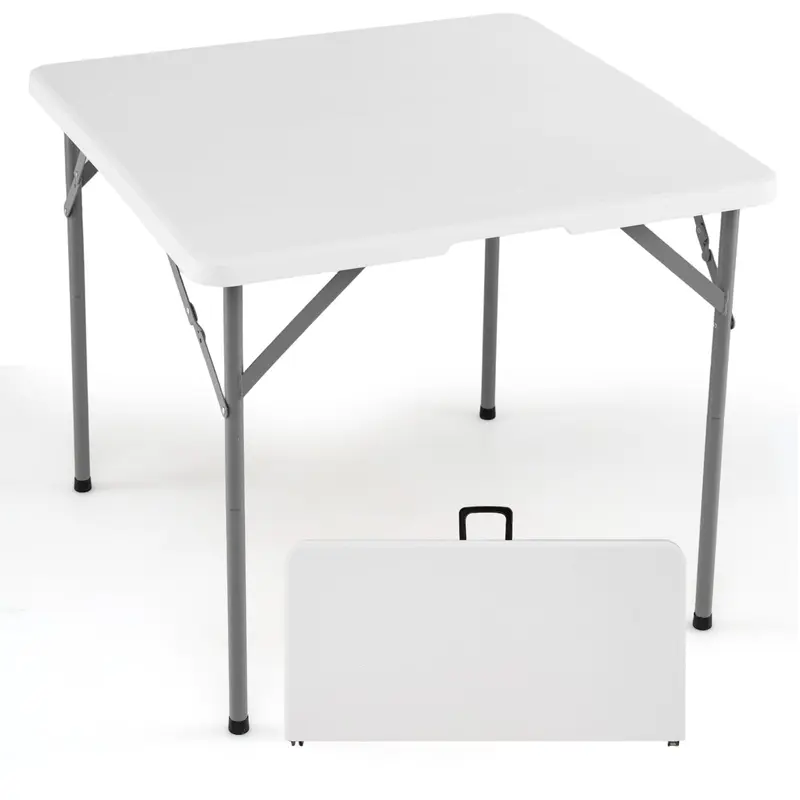 Goplus-Klapptisch, 34" | Quadratischer faltbarer Kartentisch für Innen- und Außenbereich
