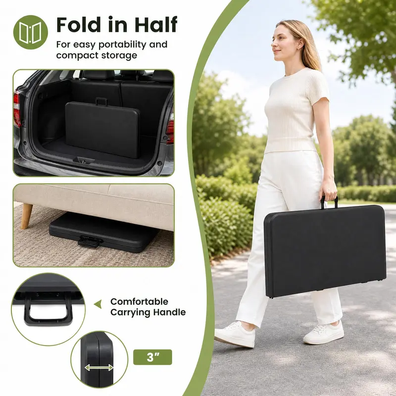 Goplus-Klapptisch, 34" | Quadratischer faltbarer Kartentisch für Innen- und Außenbereich