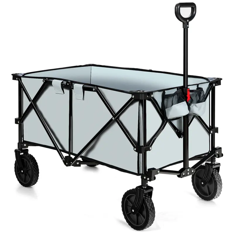 GoPlus-Klappwagen, faltbarer Nutzwagen mit universellen Rädern, verstellbarem Griff und Aufbewahrungstasche
