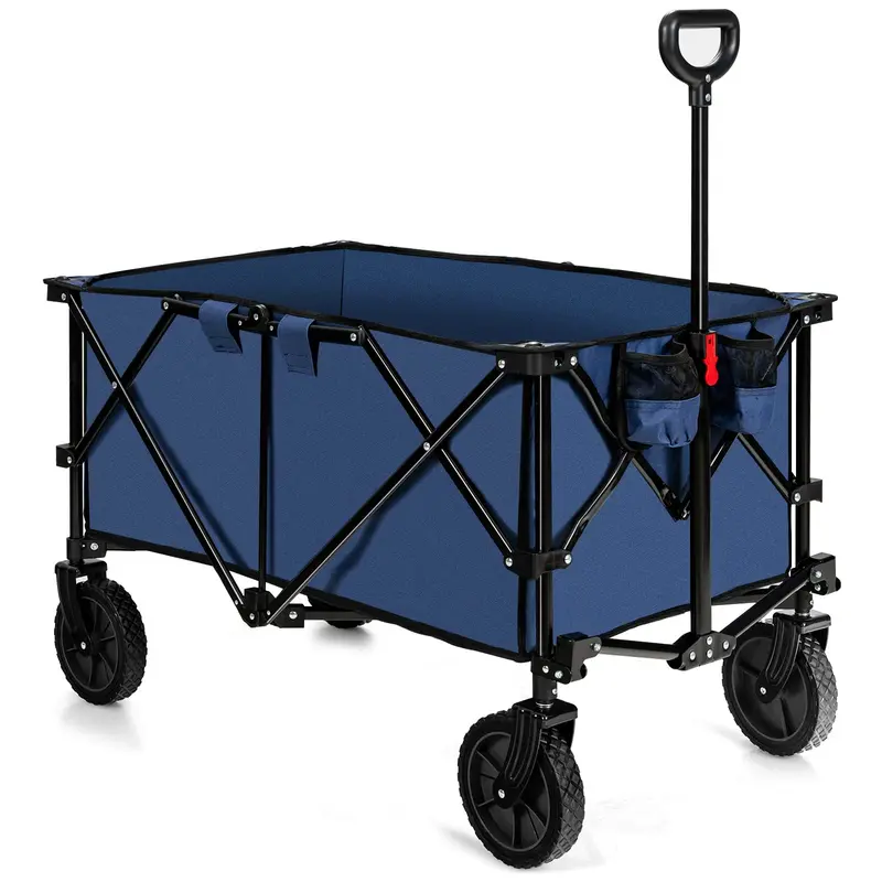 GoPlus-Klappwagen, faltbarer Nutzwagen mit universellen Rädern, verstellbarem Griff und Aufbewahrungstasche