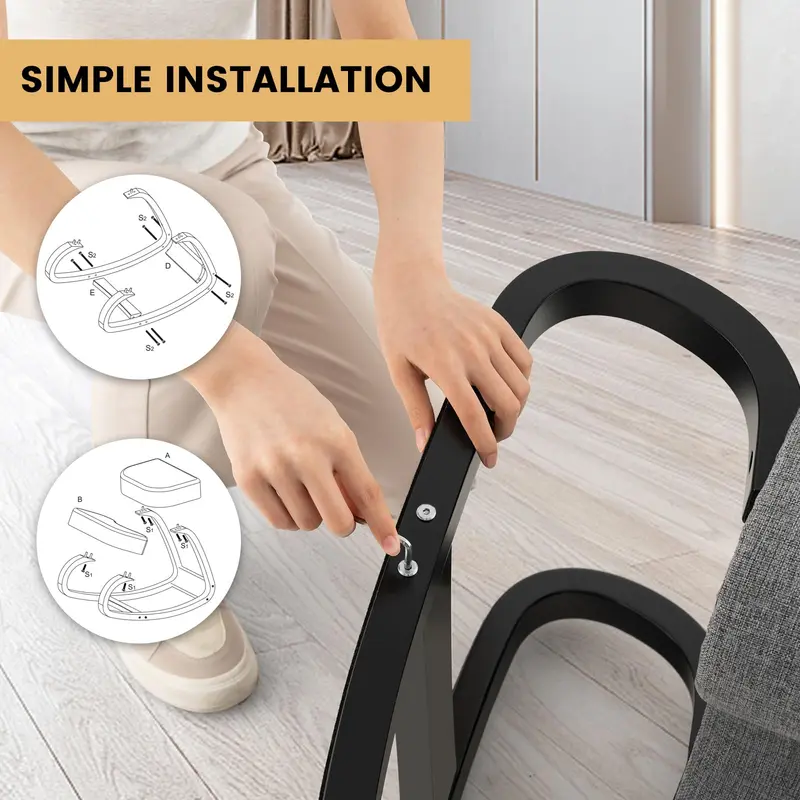 Goplus Kniefußhocker, ergonomischer Haltungssessel mit 10 cm dickem gepolstertem Kissen