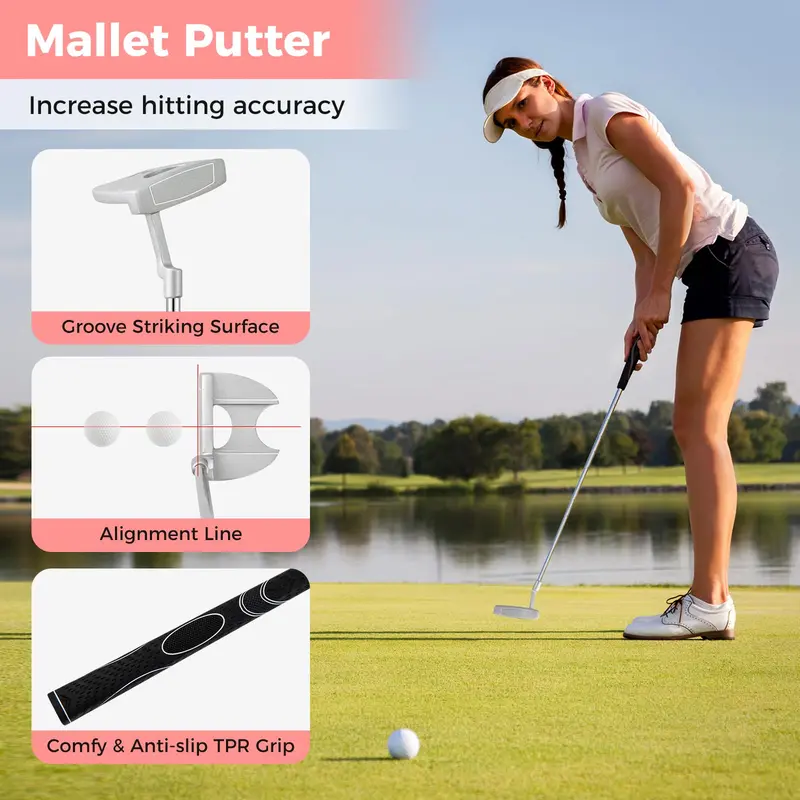 GoPlus Komplettes Golfschlägerset für Damen, 9-teilig mit Caddytasche