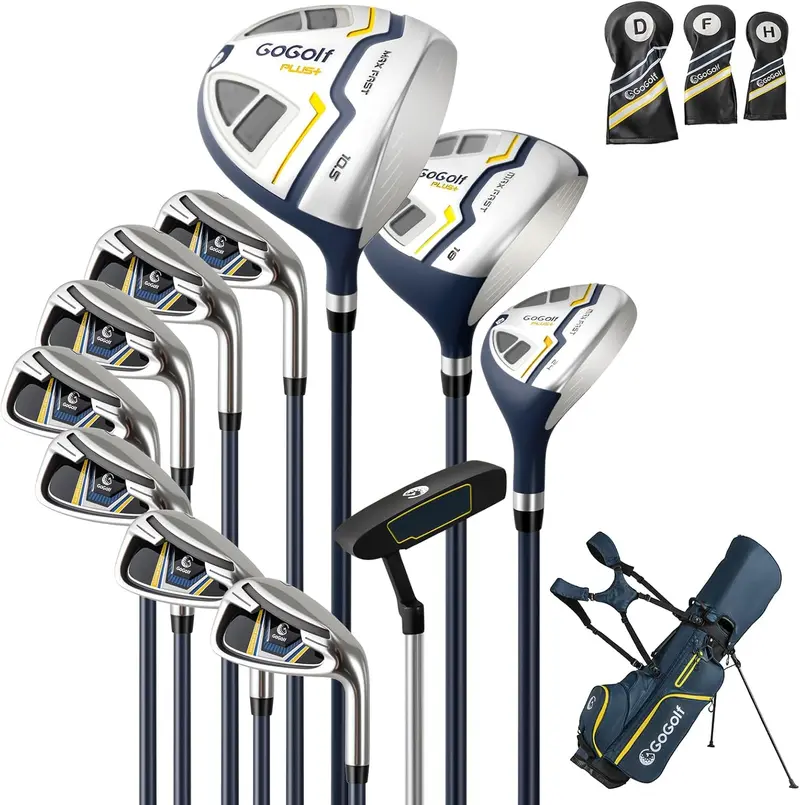 GoPlus Komplettes Golfschlägerset für Herren | 12-teiliges Rechtshänder-Golfschlägerset