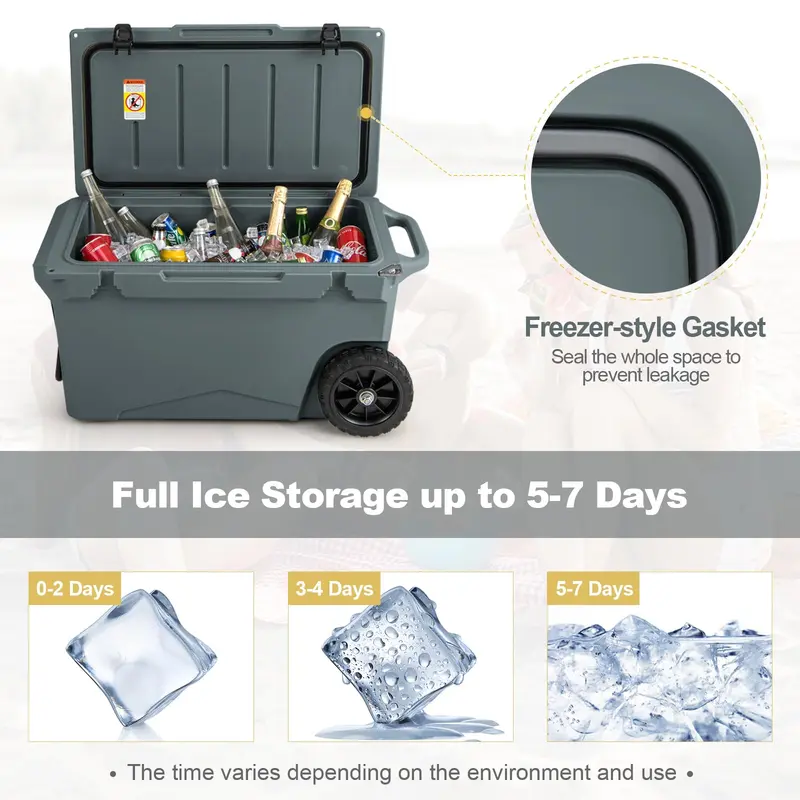 Goplus-Kühlbox mit Allrad-Rädern, tragbare Eiskiste