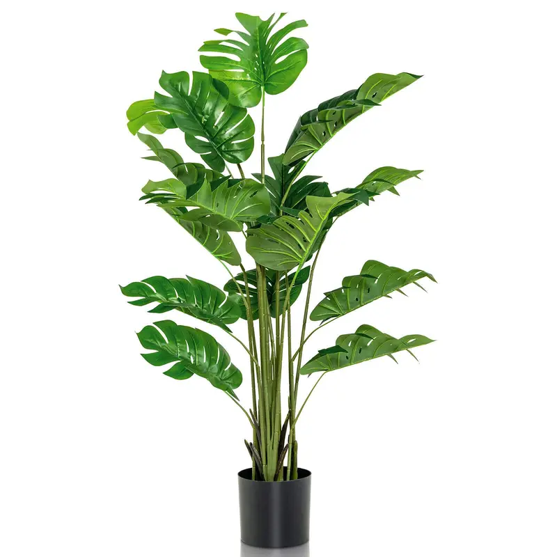 GoPlus künstliche Monstera deliciosa, 1,5 m hoher tropischer Palmenbaum mit 15 verschiedenen Blättern in Schildkrötenform