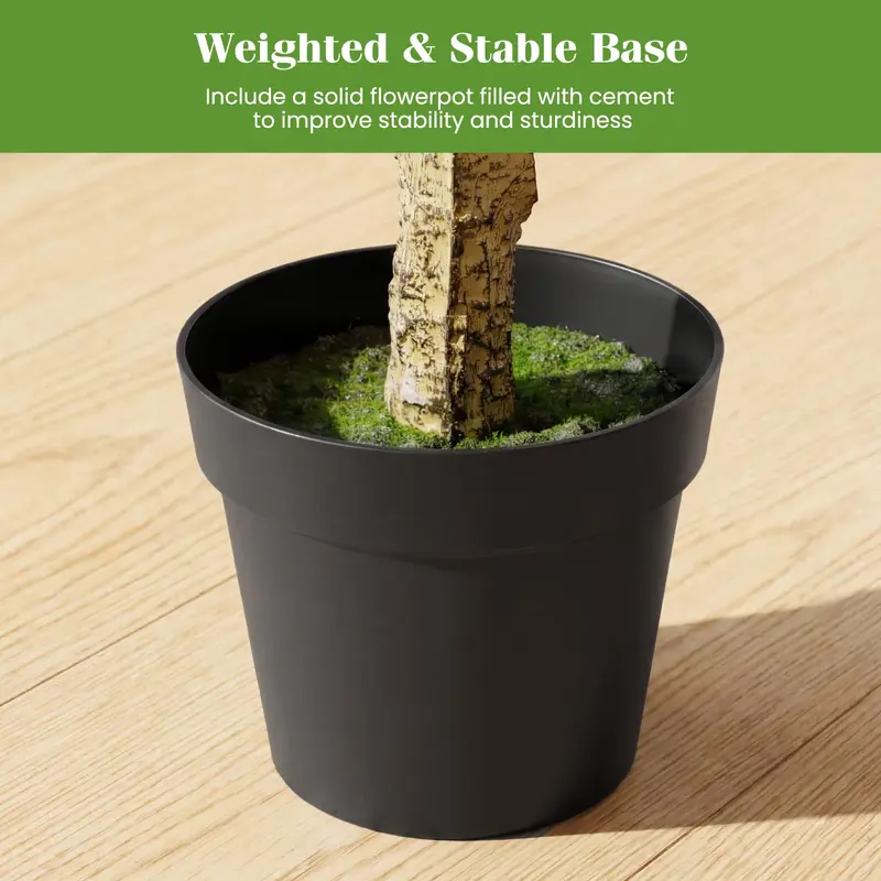 GoPlus-Künstlicher Buchsbaum-Topiary-Baum, 46 Zoll, mit 5 kugelförmigen Topiaries