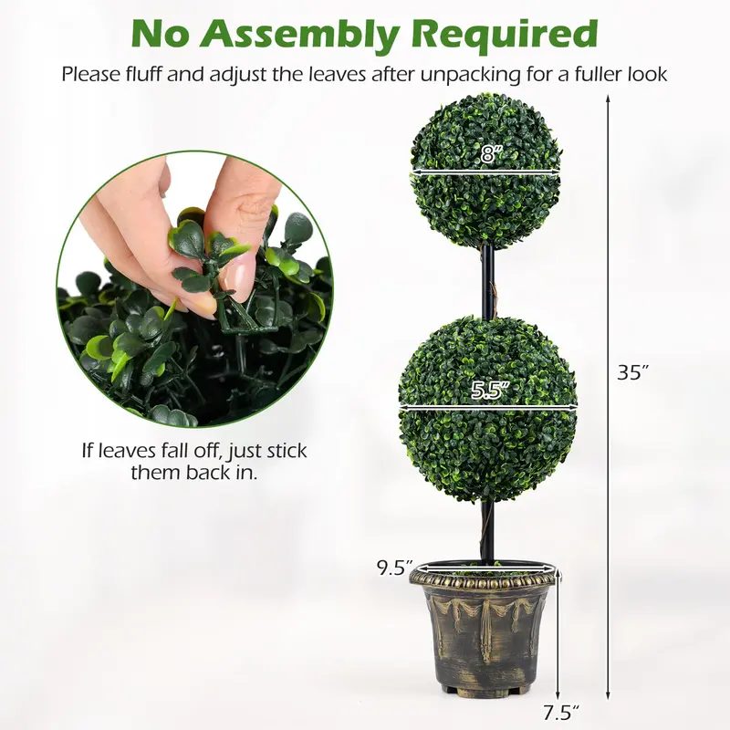 Goplus künstlicher Buchsbaum-Topiary-Baum, 90 cm (1/2)