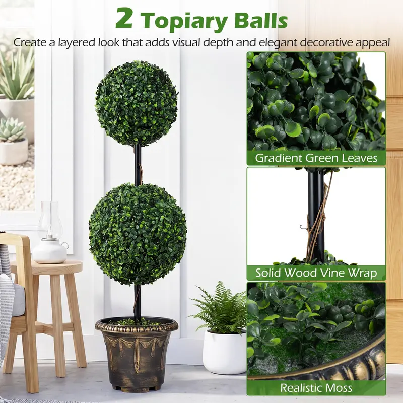 Goplus künstlicher Buchsbaum-Topiary-Baum, 90 cm (1/2)
