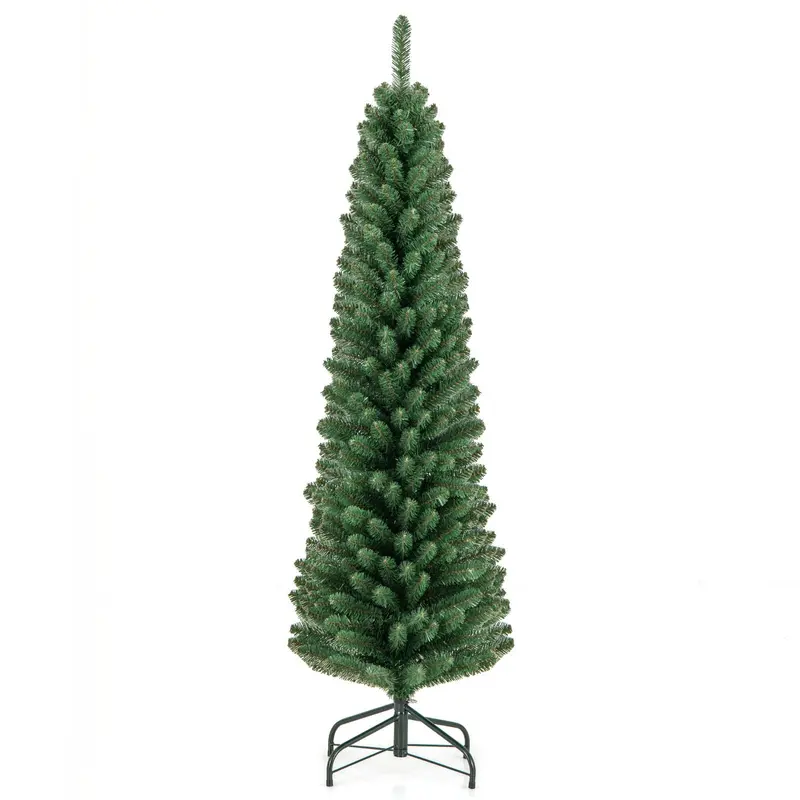 GoPlus-Künstlicher schmaler Weihnachtsbaum mit Schnellform-Technologie (1,5 m / 1,8 m / 2,1 m / 2,4 m)