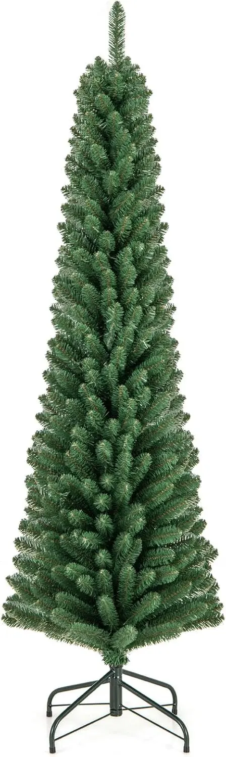 GoPlus-Künstlicher schmaler Weihnachtsbaum mit Schnellform-Technologie (1,5 m / 1,8 m / 2,1 m / 2,4 m)
