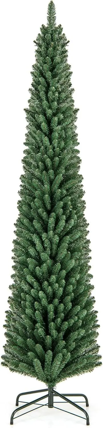 GoPlus-Künstlicher schmaler Weihnachtsbaum mit Schnellform-Technologie (1,5 m / 1,8 m / 2,1 m / 2,4 m)