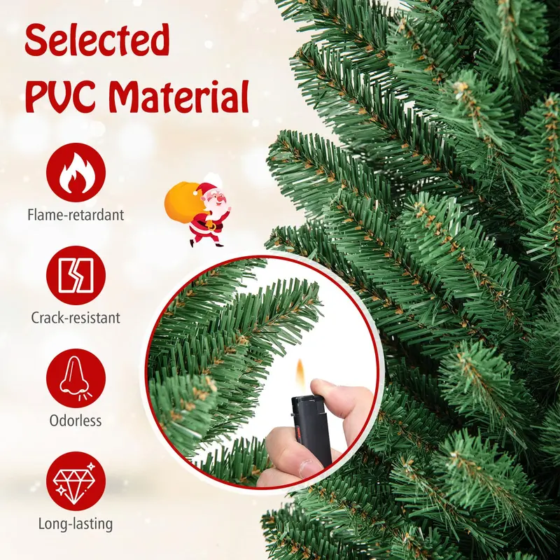 GoPlus-Künstlicher schmaler Weihnachtsbaum mit Schnellform-Technologie (1,5 m / 1,8 m / 2,1 m / 2,4 m)