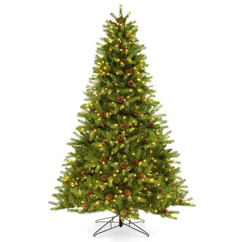 GoPlus-Künstlicher Weihnachtsbaum mit Vorverkabelung, Aufbau in 3 Minuten, 213 cm (7 ft), klappbar mit 360°-Schnellsteckverbinder
