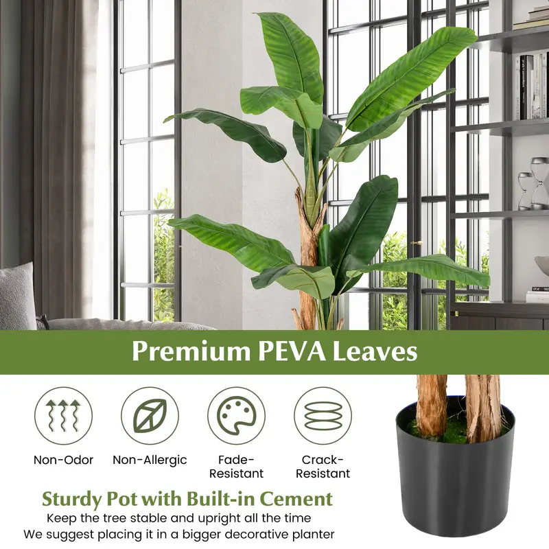 GoPlus Kunst-Bananenbaum, 167 cm hoch