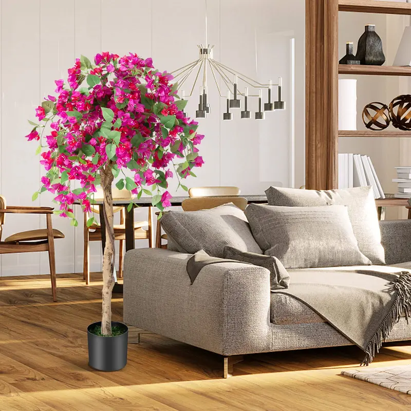GoPlus Kunst-Bougainvillea-Baum, 1,37 m (4,5 ft), künstliche Topfpflanze mit 312 Blüten 2