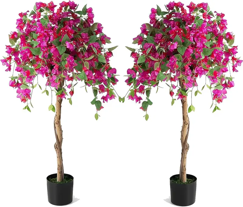 GoPlus Kunst-Bougainvillea-Baum, 1,37 m (4,5 ft), künstliche Topfpflanze mit 312 Blüten