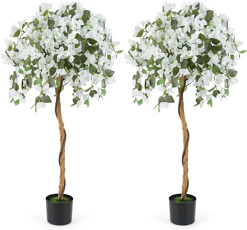GoPlus Kunst-Bougainvillea-Baum, 1,37 m (4,5 ft), künstliche Topfpflanze mit 312 Blüten