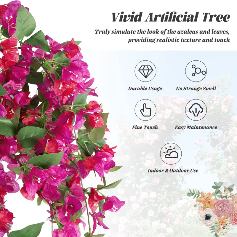 GoPlus Kunst-Bougainvillea-Baum, 1,37 m (4,5 ft), künstliche Topfpflanze mit 312 Blüten