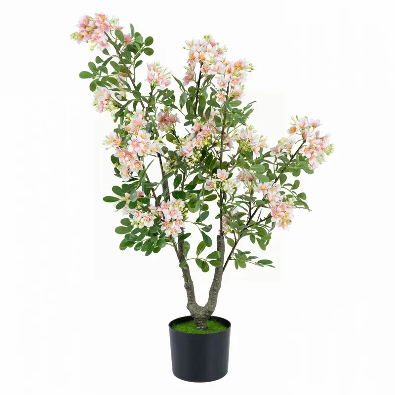 GoPlus Kunst-Immergrün-Baum, 90 cm, mit Mini-Früchten und künstlichem Rasen