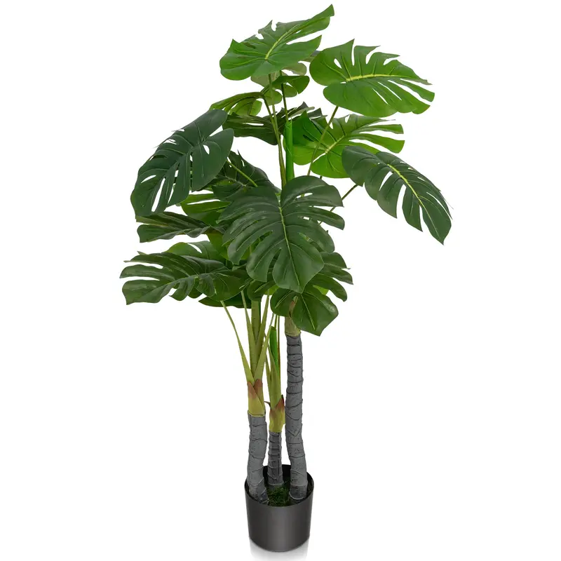GoPlus Kunst-Monstera Deliciosa, 122 cm hoch, mit 20 großen Blättern – künstlicher tropischer Palmbaum