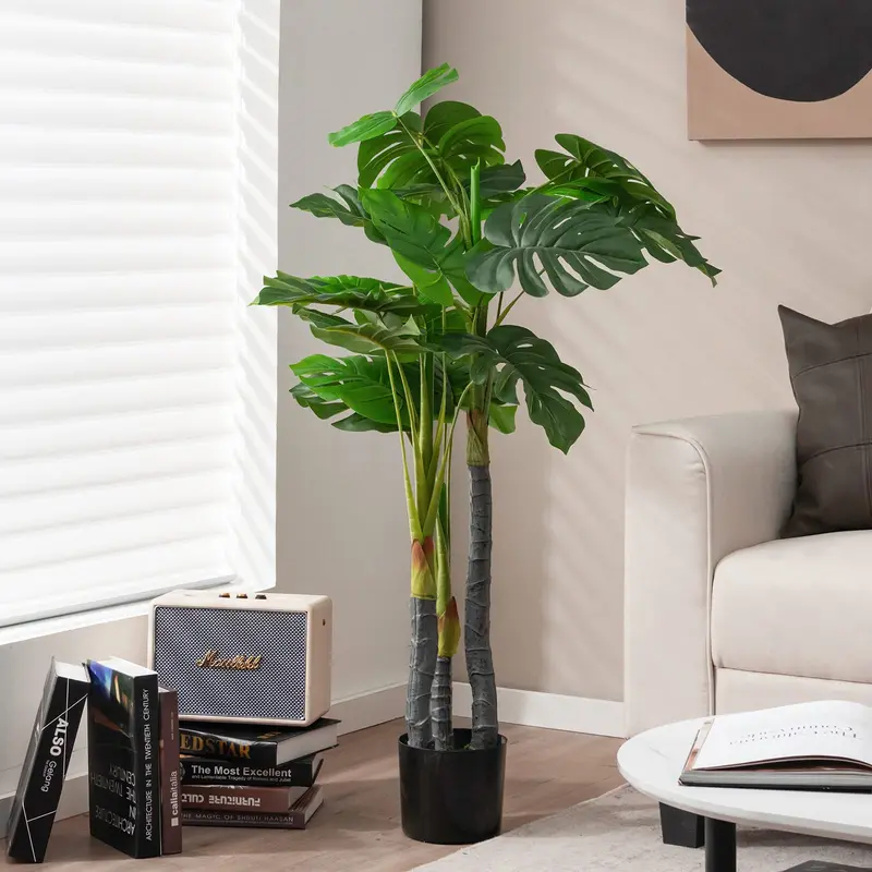 GoPlus Kunst-Monstera Deliciosa, 122 cm hoch, mit 20 großen Blättern – künstlicher tropischer Palmbaum 2