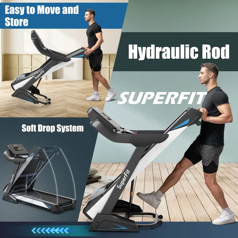 GoPlus Laufband mit 4,75 PS, klappbar, 15 % automatischer Steigung und App-Anbindung – Hochleistungs-Laufband für den professionellen Einsatz (Superfit), mit 20 vorprogrammierten Trainingsprogrammen