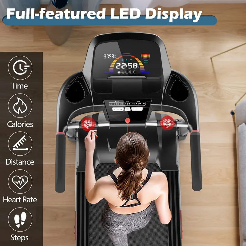 Goplus Laufband mit 4,75 PS und Klappfunktion für Heimstudio – Hochleistungs-Laufband für den professionellen Einsatz mit automatischer 15 % Steigung 2