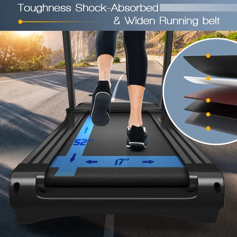 GoPlus Laufband mit Klappfunktion, 3,75 PS, mit Neigungsfunktion, elektrisches Superfit-Laufband mit App-Steuerung, 12 voreingestellten und 3 individuellen Trainingsprogrammen