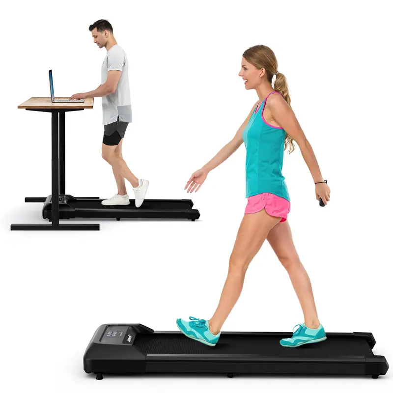 Goplus Laufpad, 2-in-1-Unterschreibtisch-Laufband für Heim- und Bürogebrauch – Laufband unter dem Schreibtisch mit Tragfähigkeit bis 120 kg