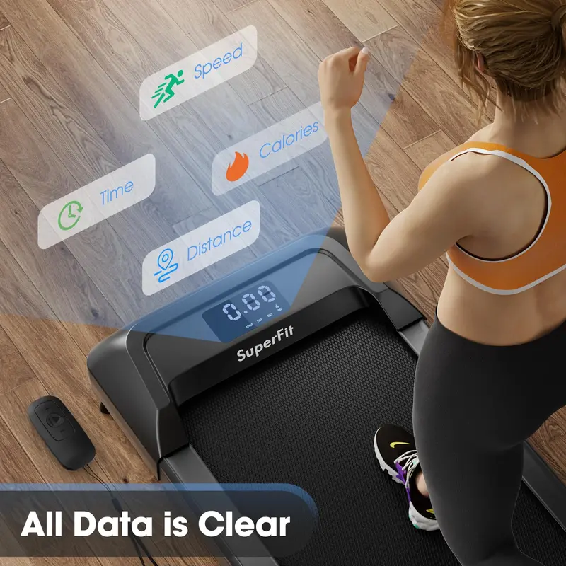 Goplus Laufpad, 2-in-1-Unterschreibtisch-Laufband für Heim- und Bürogebrauch – Laufband unter dem Schreibtisch mit Tragfähigkeit bis 120 kg 2
