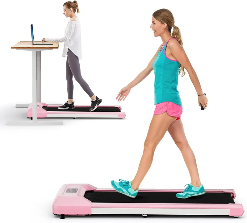 Goplus Laufpad, 2-in-1-Unterschreibtisch-Laufband für Heim- und Bürogebrauch – Laufband unter dem Schreibtisch mit Tragfähigkeit bis 120 kg