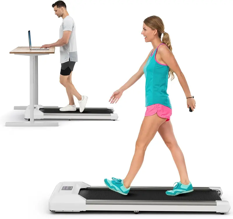 Goplus Laufpad, 2-in-1-Unterschreibtisch-Laufband für Heim- und Bürogebrauch – Laufband unter dem Schreibtisch mit Tragfähigkeit bis 120 kg