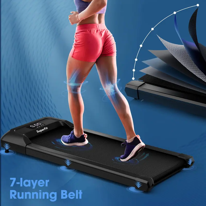 Goplus Laufpad, 2-in-1-Unterschreibtisch-Laufband für Heim- und Bürogebrauch – Laufband unter dem Schreibtisch mit Tragfähigkeit bis 120 kg