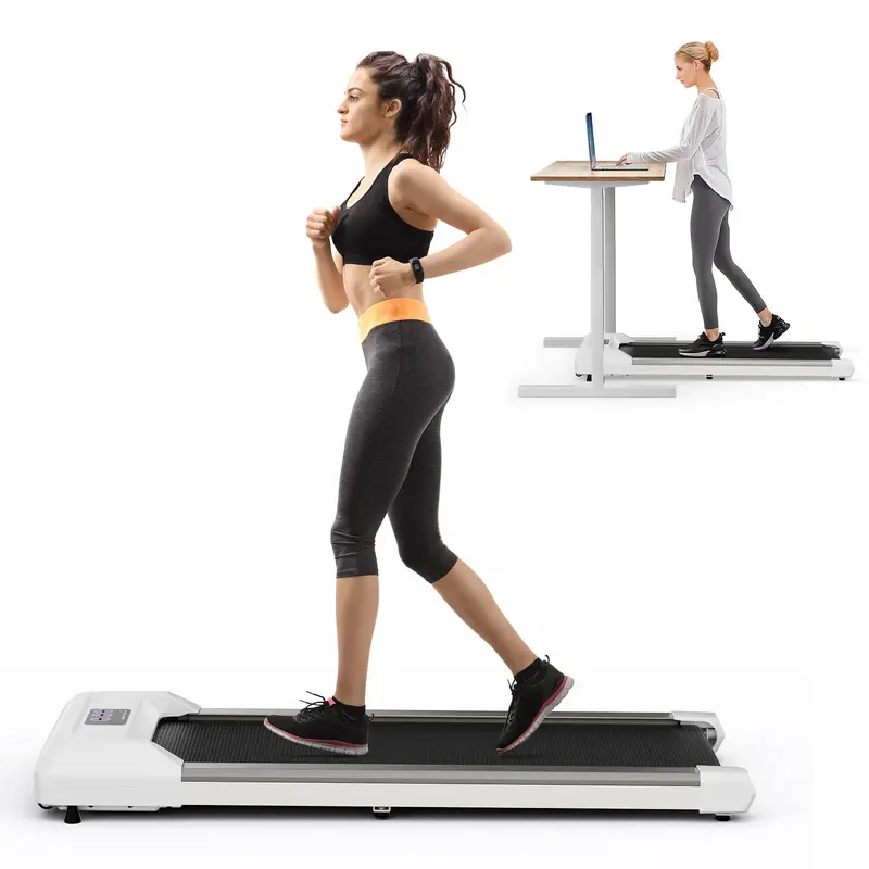 Goplus Laufpad, 2-in-1-Unterschreibtisch-Laufband für Heim- und Bürogebrauch – Laufband unter dem Schreibtisch mit Tragfähigkeit bis 120 kg
