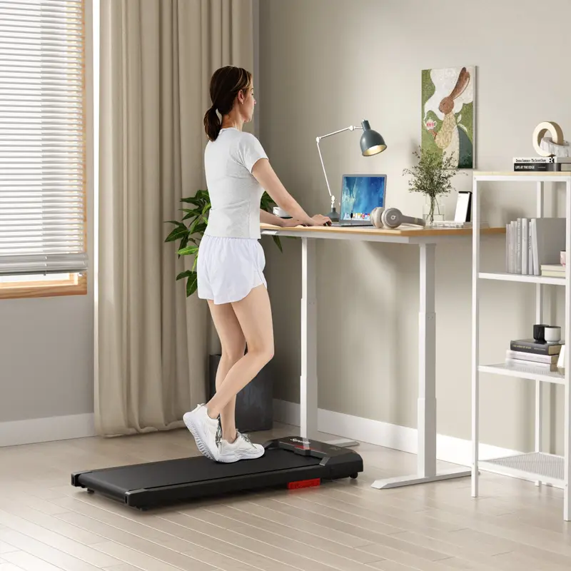 Goplus Laufpad, 2,5-PS-Leistung, Tragfähigkeit bis 154 kg, Unter-Schreibtisch-Laufband mit Fernbedienung 2