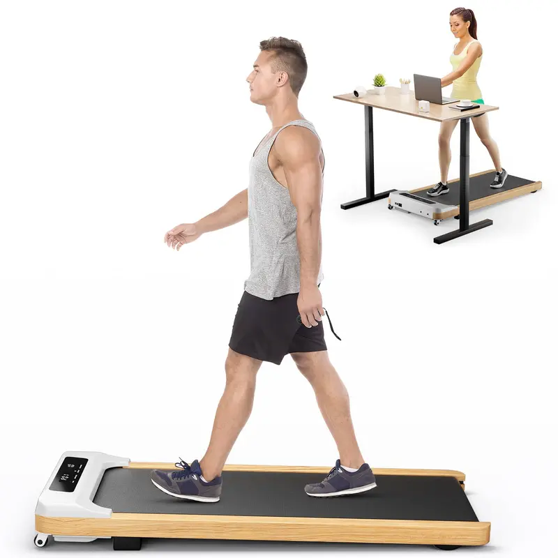 Goplus Laufpad, höhenverstellbares Holz-Laufband für unter den Schreibtisch – ideal für Zuhause und Büro