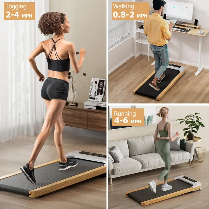 Goplus Laufpad, höhenverstellbares Holz-Laufband für unter den Schreibtisch – ideal für Zuhause und Büro 2