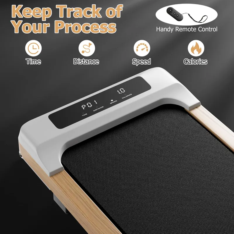 Goplus Laufpad, höhenverstellbares Holz-Laufband für unter den Schreibtisch – ideal für Zuhause und Büro