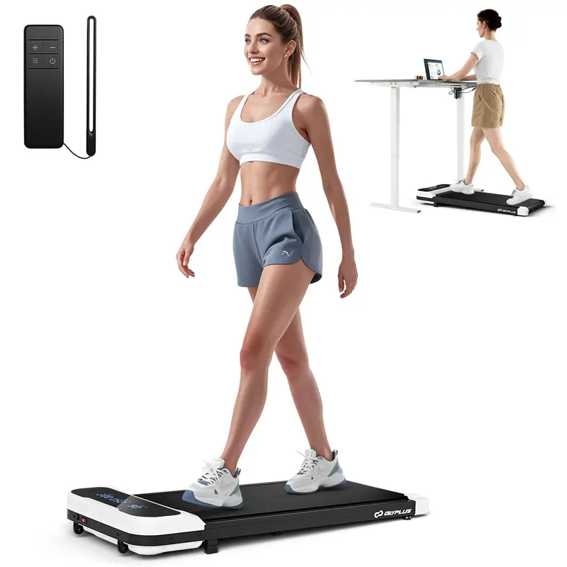 Goplus Laufpad unter dem Schreibtisch – Laufband mit Fernbedienung und LED-Display, 3 Countdown-Modi