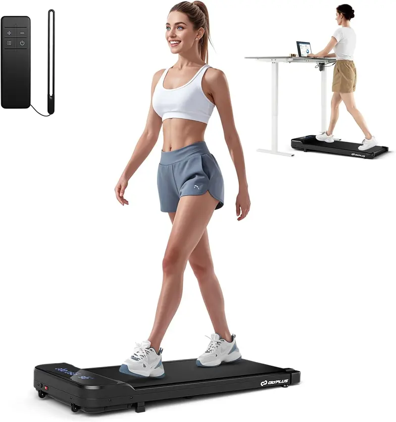 Goplus Laufpad unter dem Schreibtisch – Laufband mit Fernbedienung und LED-Display, 3 Countdown-Modi
