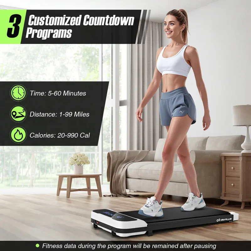 Goplus Laufpad unter dem Schreibtisch – Laufband mit Fernbedienung und LED-Display, 3 Countdown-Modi